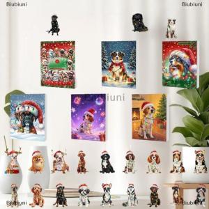 [COD] Biubiuni 2D Acrylic Con Chó Con Mặt Dây Chuyền Giáng Sinh Đồ Trang Trí Mùa Vọng Lịch 24-Ngày Đếm Ngược Lịch Con Chó Quyến Rũ Cho Cây Giáng Sinh Trang Trí