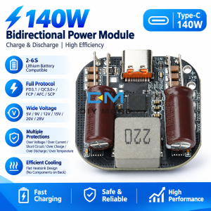Diymore PD 140W 2-6S Lithium-Ion Battery Bidirectional Charging and Discharging Module IP2366 Buck-Boost Fast Charging Type-C Port