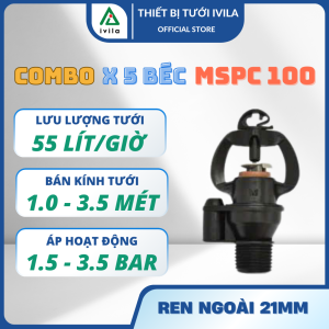 Combo 5 béc tưới phun mưa bù áp MSPC100 béc tưới gốc cây béc tưới bù áp cây ăn quả béc tưới rau