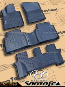 Hyundai Santa Fe 2019 -2023 PRO Series Hippo Deep Dish Matting Thailand Made 1st-3rd row ( Santafe Car accessories )