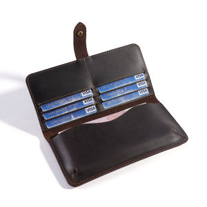 AE Vintage Crazy Horse Leather Long Wallet for Men Genuine Leather 70% off Wallet Multifunctional Business Top Layer Cowhide Clutch Bag for Men