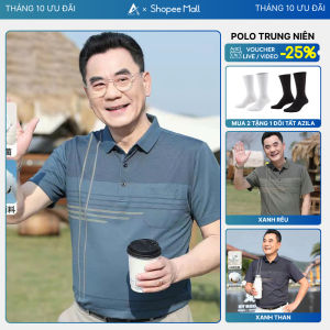 Áo Thun Nam Trung Niên Ngắn Tay AZILA Vải Cotton Ultra Cool Áo Polo Trung Niên Cộc Tay Tặng Bố Sang Trọng Lịch Lãm PL02