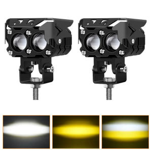 2PCS Lampu Tembak Sorot LED Laser 2 Mata 3 Mata 4 Mata 5 Mata 2 Warna CR7 Foglamp Lampu Tembak SQL Super Terang Cahaya kuning putih