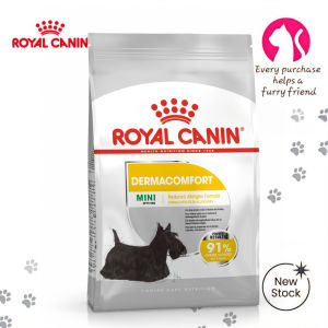 Royal Canin Mini Dermacomfort 3kg Adult Dry Dog Food - Canine Care Nutrition for Small Breed Dogs (1-10kg) Prone to Skin Irritation & Itching | Reduced Allergen Formula with Omega 3 & 6 for Coat Care & Dental Health [Fresh Stock Available]