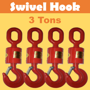 Twin Industrial Swivel Hook 1-3 Tons Self-Locking Swivel Eye Hook Swivel Clevis Hook Rotating Lift Hook