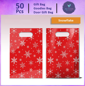 Gift Bag Goodies Bag Door Gift Birthday Wedding Party (121) Christmas 4 in 1 Mixed Cute Xmas Snack Baking Packaging Bag Snowflake Crisp Nougat Plastic Bag  50pcs