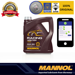 MN7902-4 Mannol Racing+ESTER SAE 10W60 Fully Synthetic Engine Oil/Minyak Hitam(4liter)
