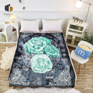 Selimut Dewasa Bulu Halus Motif Bunga Ukuran 200x220