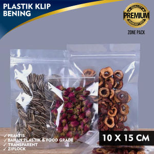 [50 PCS] Plastik Klip Bening 10X15 CM | Ziplock Flat Transparant | Platik Klip PP Bening | Plastik Klip Snack