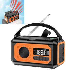 Weather Radio with 12000mAh Solar Charging and Hand Crank for Emergency and Outdoor Activities
