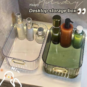 Transparent Storage Basket Desktop Snack Sundries Container Box Makeup Drawer Storage Box Light Luxury