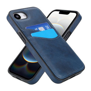 Leather Credit Card Holder Wallet Case For iPhone 16e 16 Pro Max 17 15 14 13 12 11 XR X Shockproof Slim Matte Phone Cover Funda