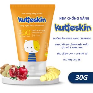 Kem Chống Nắng Cho Bé Kutieskin 30G Bảo Vệ Da Dịu Nhẹ Dưỡng Ẩm Phục Hồi Da Không Kích Ứng & Giảm Mụn Kutieskin Sun Protect Cream 30G