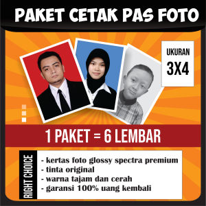 Paket Cetak Pas Foto Ukuran 2x3 3x4 4x6