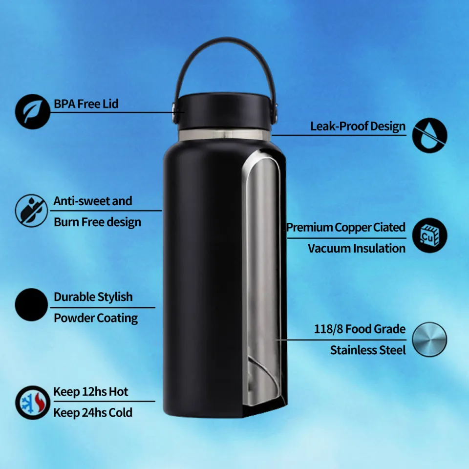 Borraccia Termica NOBL 500 Ml In Acciaio Inox, Doppia Parete, Mantiene Freddo 24h E Caldo 12h, A Prova Di Perdite