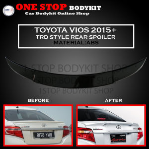 TOYOTA VIOS 2013-2017 TRD TRD-V2 TD-V2 STYLE REAR TRUNK SPOILER DUCKTAIL WITH PAINT (PIANO BLACK) ABS SKIRT LIP BODYKIT
