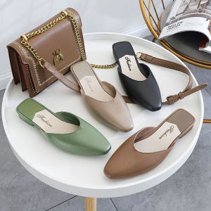 ผู้หญิง Sasa รองเท้าผู้หญิง ถูกแบ่งของรองเท้าแฟชั่น รองเท้าหัวมน สวมเปิดส้น สบาย แบบ T06