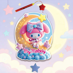 Mid-Autumn DIY Cartoon Lantern Kit Cute Kuromi Melody Light Music PVC Kids Toy Handheld Lamp