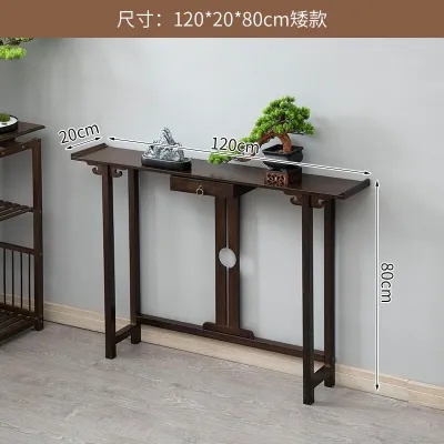 Altar Cabinet Buddha Altar Cabinet Buddha Table Altar Console Table New Chinese Style Solid Wood Porch Table Wall Long Narrow Table Console Table Side View Cabinet Light Luxury Console a Long Narrow Table