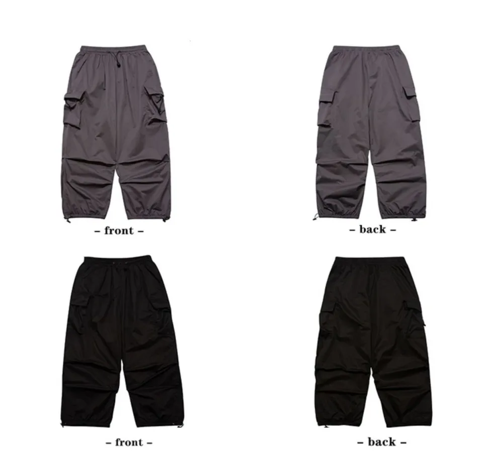 Y2K Parachute Pants Women Hippie Streetwear Oversize Pockets Cargo