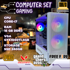คอมพิวเตอร์ประกอบ Core-i7 / Ram 16GB / SSD 240GB / GTX1050Ti 4GB ทำงาน เล่นเกม PUBG/FreeFire/GTAV/Valorant - ComSciComZone