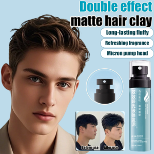 Mens Soft Hair Mud Dual Matte Liquid Hair Clay Dual Oil Control LeaveIn Styling Gel Matte Natural and Fluffy Styling Spray