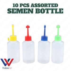 10 Pcs Semen Dispensing Bottle 100ML Slim Nozzle Design for pig artificial insemination squeeze bottles