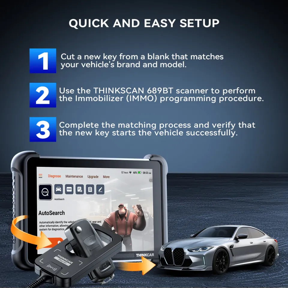 ThinkScan 689BT KFZ OBD2 Auto Diagnosegerät 34 Reset Volle system ECU-Codierung