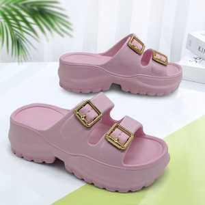 Sendal Wanita Wedges Kekinian Sandal slop Wanita Tinggi bahan eva empuk anti slip