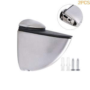 Adjustable Zinc Glass Shelf Brackets Clamp for Wood/Glass Partition/Bathroom/Wall Shelf Support