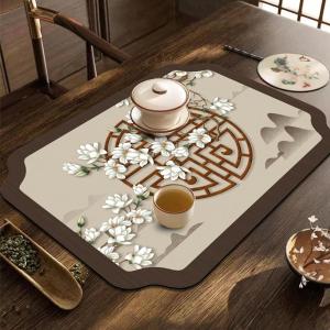 APRICOT Quickly Dry Quick Dry Drain Mat Heat Resistant Absorbent Diatom Mud Tableware Pad Placemat Rectangular Dish Drying Mat Kitchen