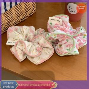 Graceful Korean Fashion Floral Scrunchies Women Girls Elastic Hair Rubber Band Accessories Tie Hair Ring Rope Headdress Headwear