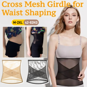 Cross Mesh Girdle for Waist Shaping Women Postpartum Tummy Body Shaping Belt Crossover Abdominal Girdle Shapewear