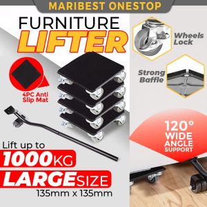 SG STOCK Furniture Transport Lifter Tool Furniture Lifter Rolling Wheel Furniture Mover Set Heavy Duty Alat Pindah Perabot 家具升降器