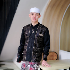 Baju Koko Pria Lengan Panjang Elrumi Motif Jarilis Batik BIsa Cod