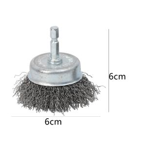 3PCS Multifunction Electric Wire Cup Brush Hex Shank Drill Attachment Heavy Duty Rust Paint Weld Removal Quick Cleaning Polishing Abrasive Wheel