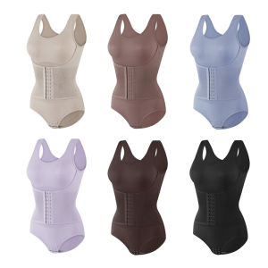 Butt Lifting Waist Cincher Bodysuit For Women Abdomen Control Full Body Shaper Breathable Nylon Invisible Shapewear