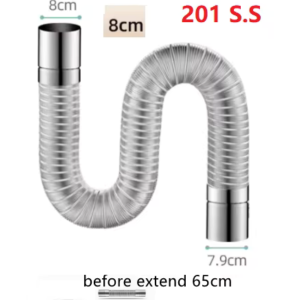 SELANG WASTAFEL STAINLESS PANJANG 80 CM SELANG AIR PANAS PEMBUANGAN WASTAFEL AFUR