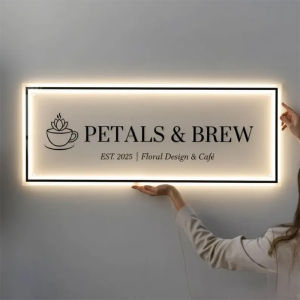 Custom Backlit Sign Wall Decor Personalized 3D Business Sign LED Logo Wall Sign for Beauty Salon Company Luminous Signboard