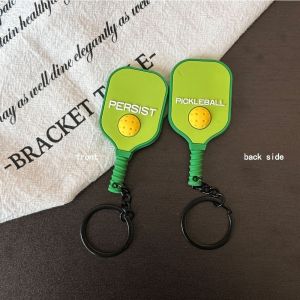 GOUPO Dopamine Pickleball Paddle Keychain with Buckle Detachable Pickleball Key Ring Fitness Series Pendant Bag Accessories