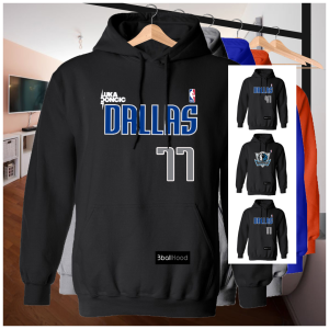 DALLAS 77 Luka Black Premium DTF Hoodie Jacket Personalized Basketball Designs