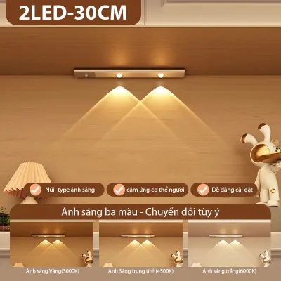 Đèn Led Cảm biến Đèn Cảm Biến Chuyển Động Thông Minh Gắn Tường Tủ Đồ Cạnh Giường Nhà Bếp WC Pin Tốt