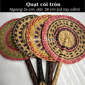 Quạt Cói Cầm Tay Smile Decor - Đồ Trang Trí Cổ Điển/Đa Dạng