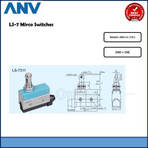 ANV LIMIT SWITCH LS-7311 PANEL MOUNT ROLLER PLUNGER LS-7 SERIES