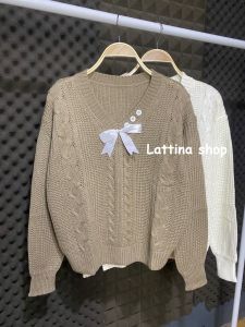 Davina knit /Sweater Rajut cable pita / Sweater wanita korea terbaru