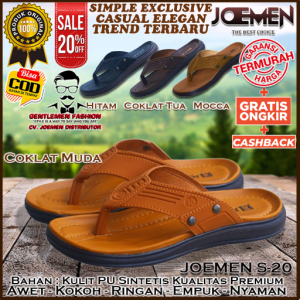 Sandal Kulit Pria JOEMEN S-20 Original Premium | Sandal Jepit | Sandal Kasual | Sandal Fashion | Sandal Traveling Ringan Empuk Nyaman Awet Sendal Santai Pesta Outdoor Kondangan Japit Selop Slop Slip On Pria Cowok Cowo Laki Laki Dewasa Orang Tua Terbaru