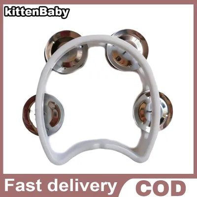 kittenBaby 1pc Plastic Percussion Tambourine For Adults Hand Tambourine Musical Instrument 4 Bells On ABS Tambourine Musical Rhythm Instrum