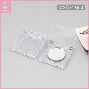 【YIDAO4】 Mini Square Eyeshadow Powder Case with Clear CapAluminum Plate Plastic DIY Blush Container Makeup Tools