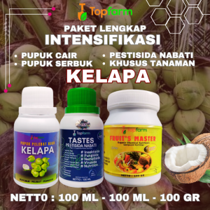 Pupuk Topfarm / Pupuk Paket Lengkap Buah Kelapa / Pupuk Khusus Kelapa / Pupuk Booster Buah Kelapa / Pupuk Kelapa Terbaik / Pupuk Pembesar dan Pelebat Buah Kelapa