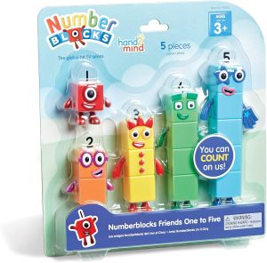 hand2mind Numberblocks Friends One to Five Action Figure Set Toy Figures & Playsets Small Figurines for Kids Counting Blocks Numbers for Toddlers Math Toys Kids Birthday Gifts